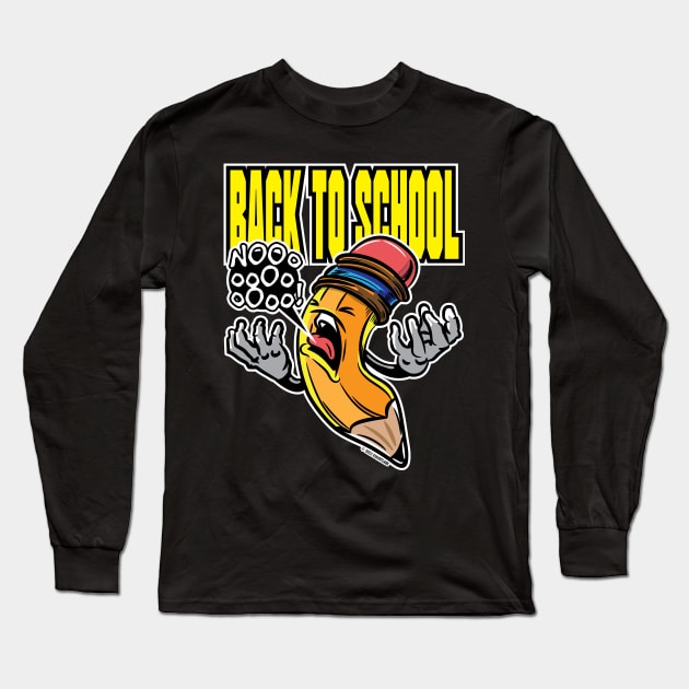 Back to School Screaming Pencil Long Sleeve T-Shirt by eShirtLabs